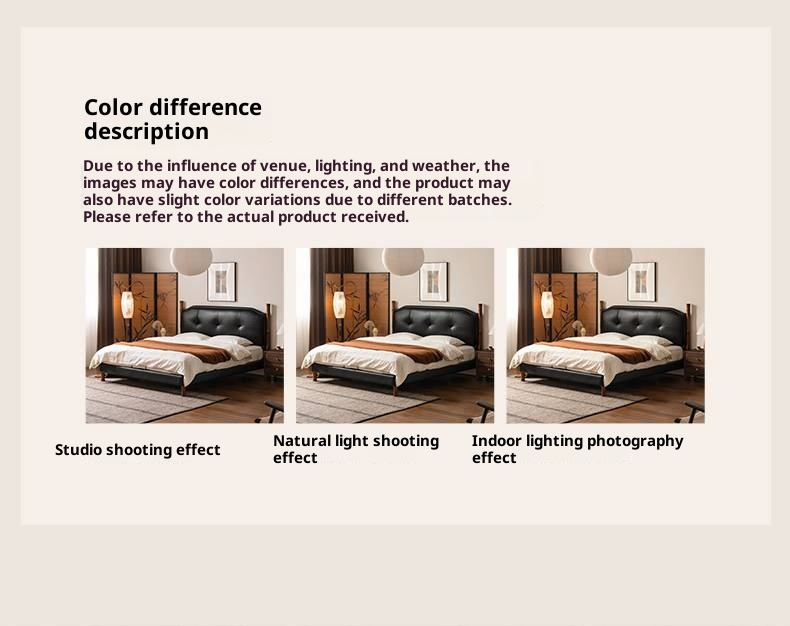 Genuine Leather Soft Headboard Bed