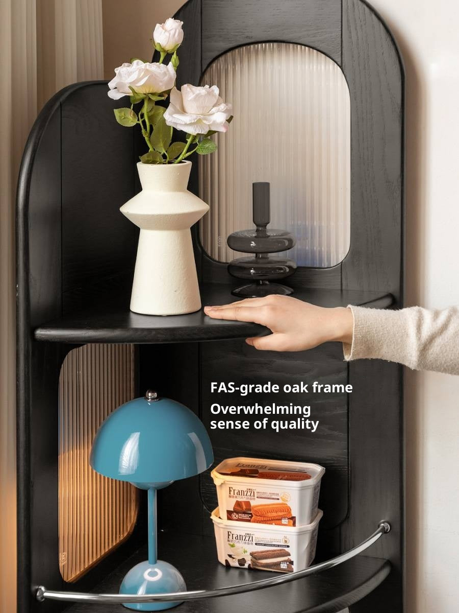 Oak Solid Wood Bauhaus Style Corner Bookshelf