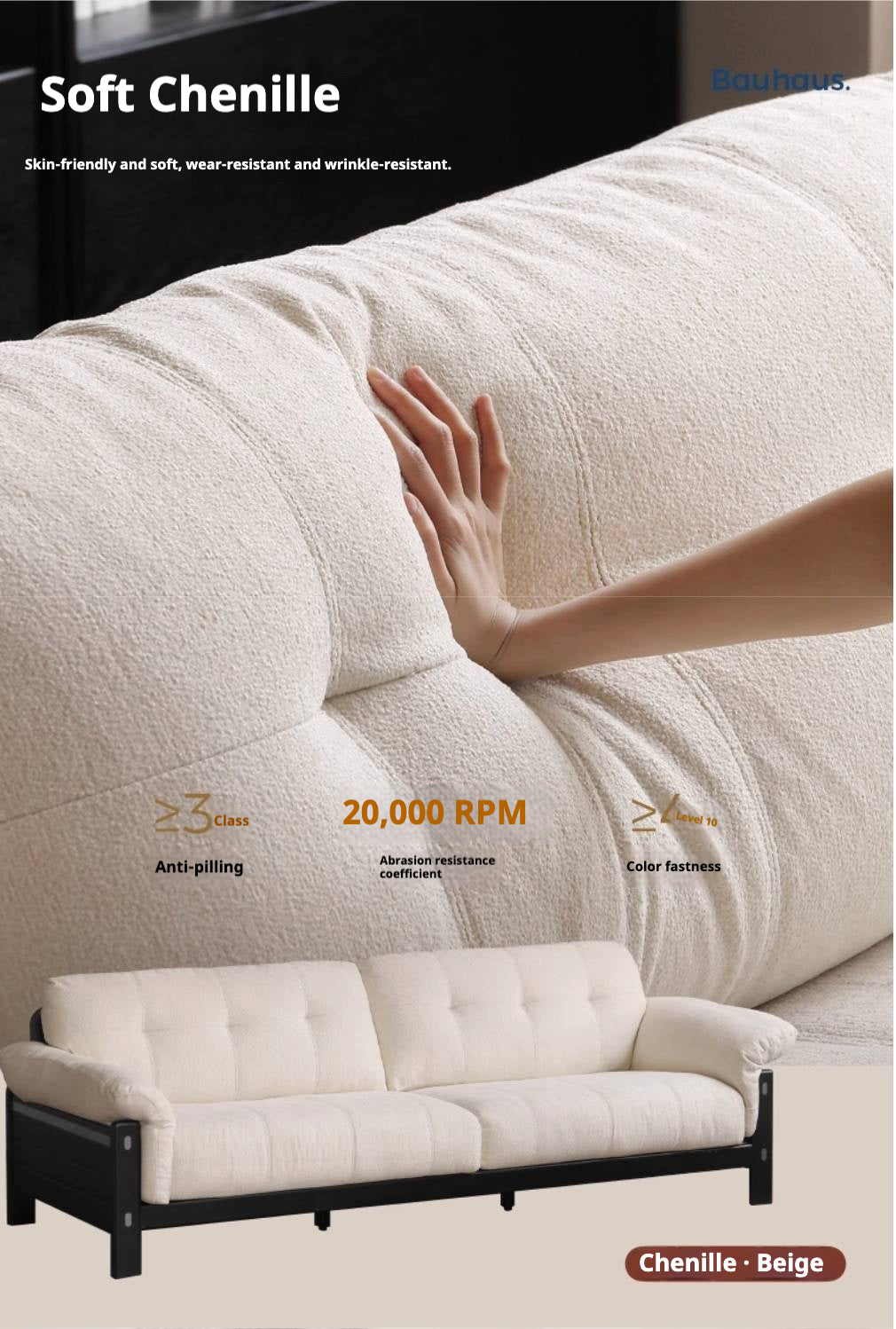 Ash Solid Wood Fabric, Leather Sofa