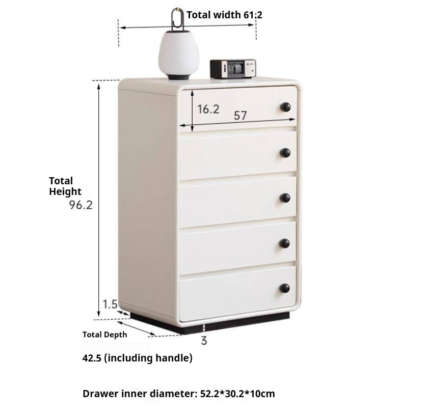 Solid Rubberwood Modern Drawer Chest