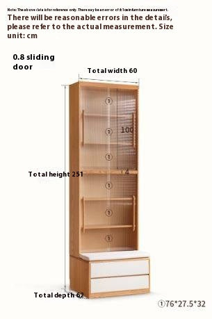 Oak Solid Wood Cream Style Study Bookcase