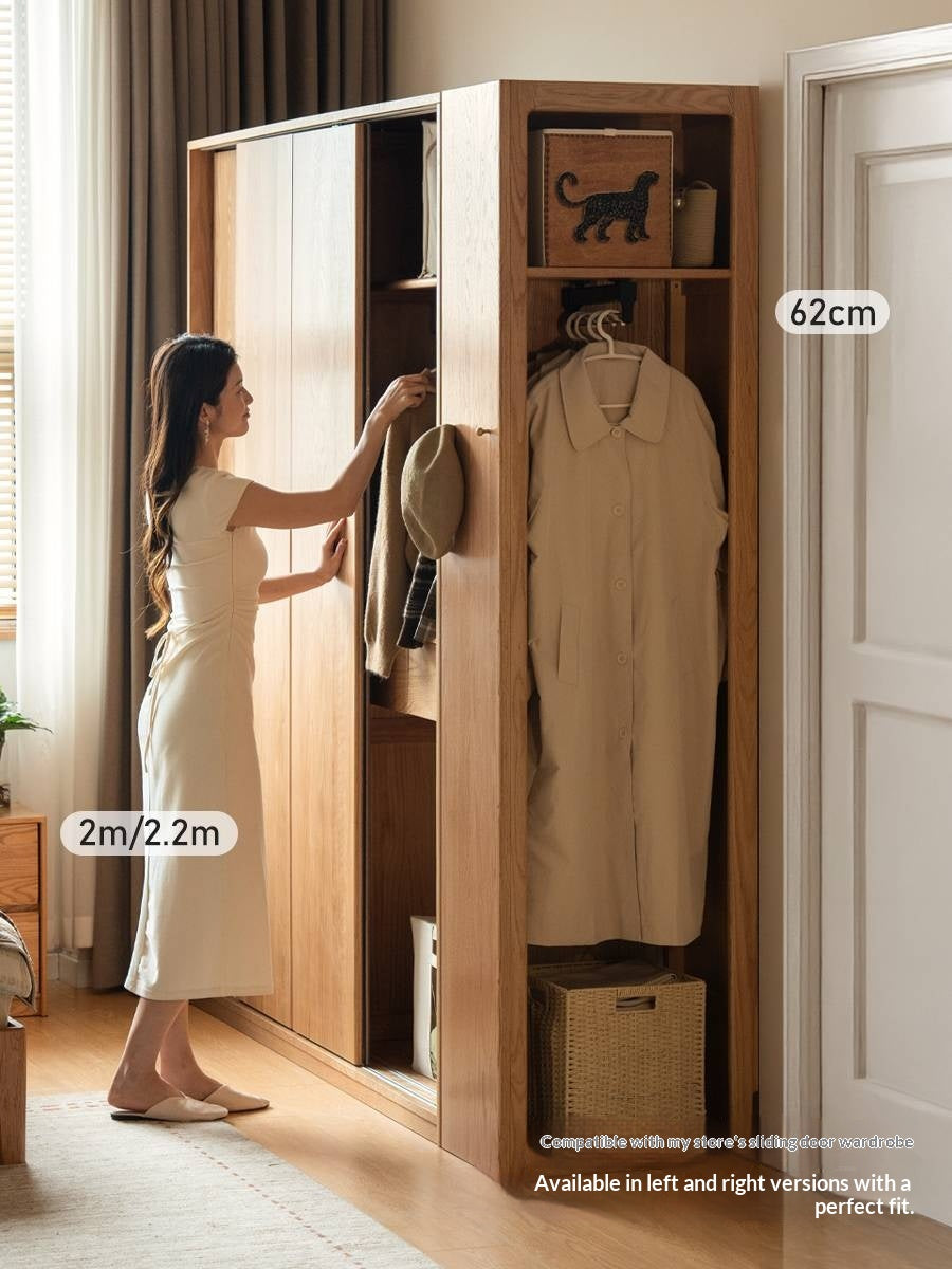 Oak Solid Wood Modern Corner Wardrobe