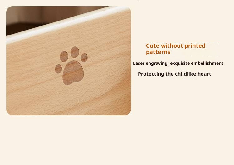 Beech Solid Wood Kids Multi-function Step Ladder Chair.