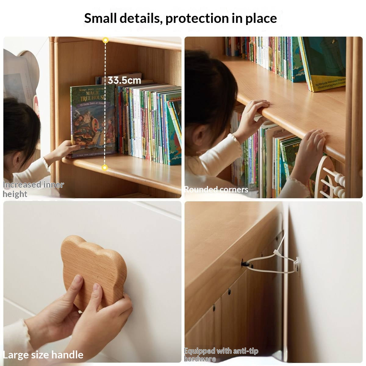 Beech Solid Wood Children's Bookshelf