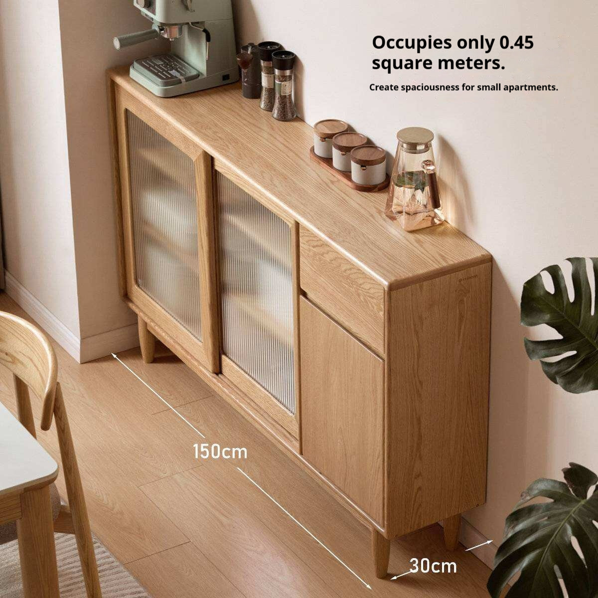 Oak Solid Wood Ultra-Thin Sideboard
