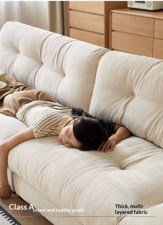 Fabric Italian Style Cloud Sofa With Russian Birch Wood Frame-
