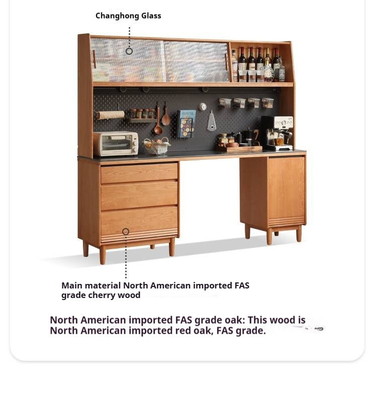 Cherry Solid Wood Rock Plate Sideboard