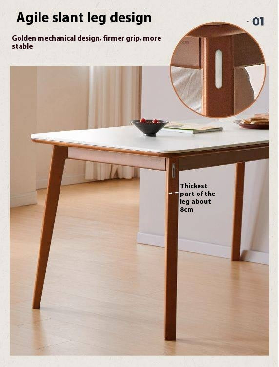 Tulipwood Solid Wood Rock Plate Dining Table
