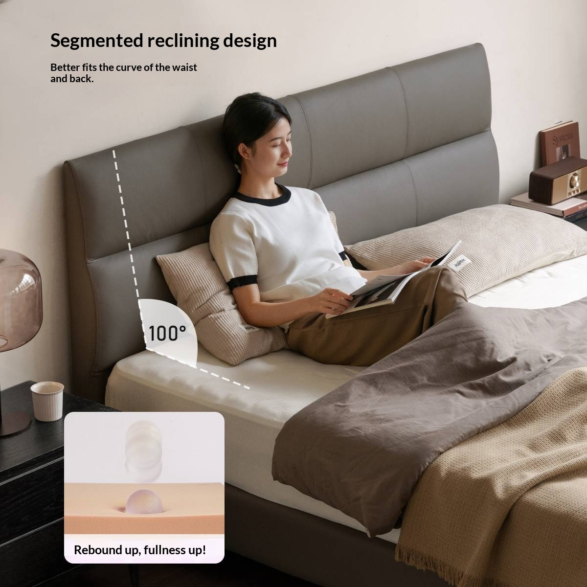 Luxury Cow Leather Bed