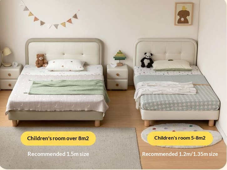 Organic Leather Children's Soft Bag High Headboard Single Bed