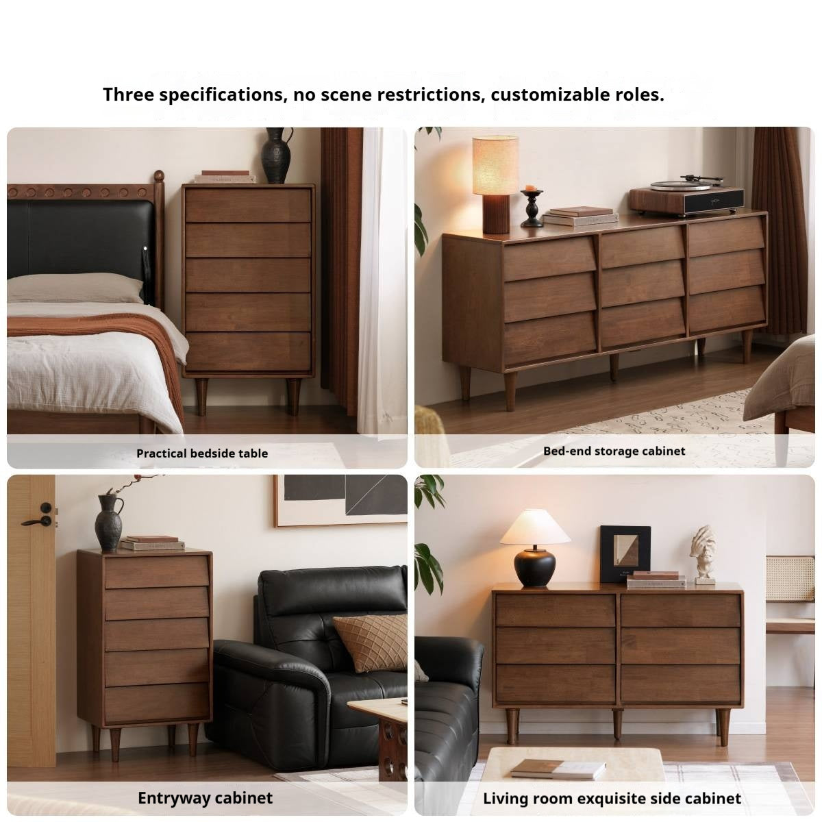 Solid Rubberwood Antique Style Chest of Drawers