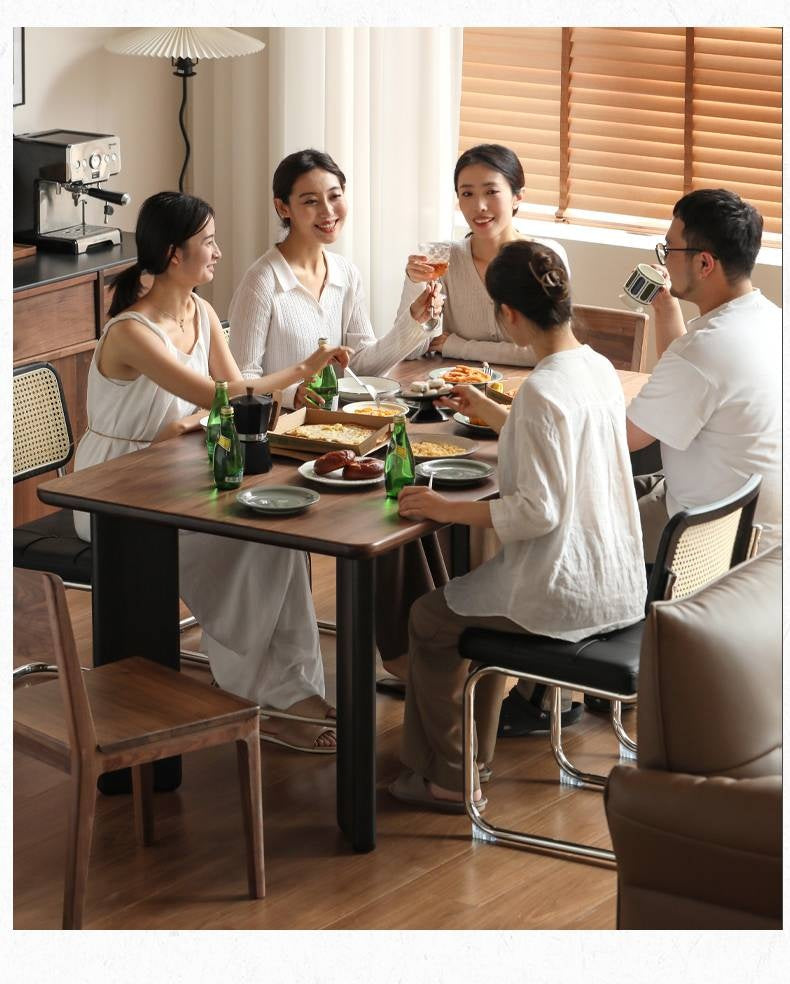 Oak Solid Wood Modern Cave Stone Rock Plate Dining Table