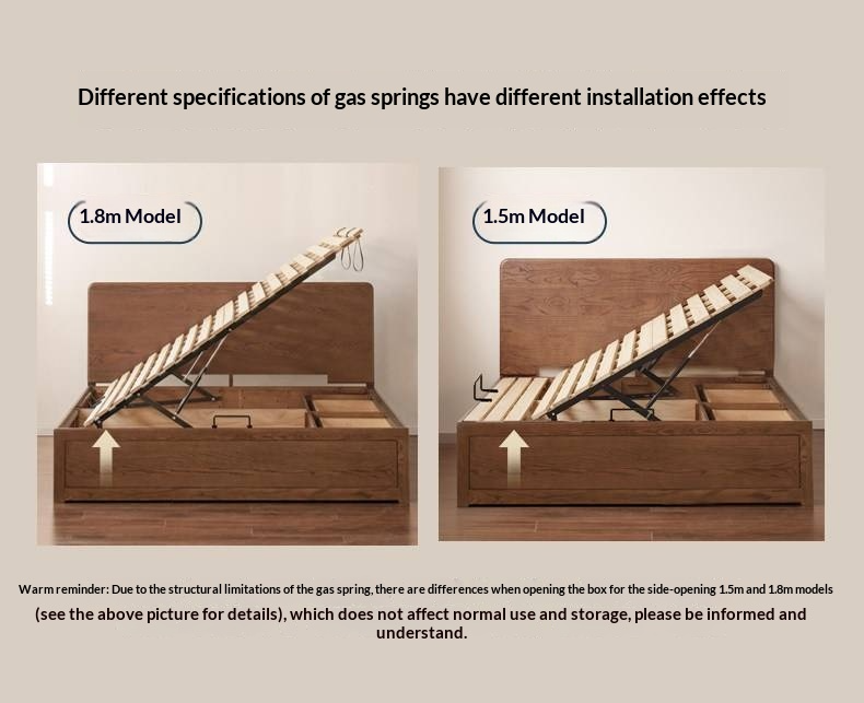 Oak Solid Wood Box Bed, Platform Box Bed, Headboard-Free Bed – Modern Minimalist Style