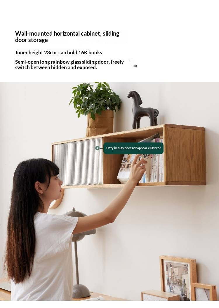 Oak Solid Wood Desk Cabinet with Drawers