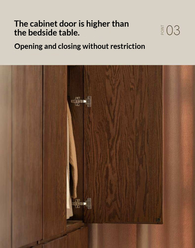 Oak Solid Wood Modern Sectional Wardrobe