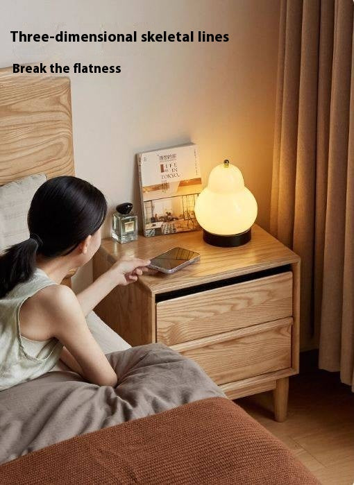 Ash Solid Wood Log Style Nightstand