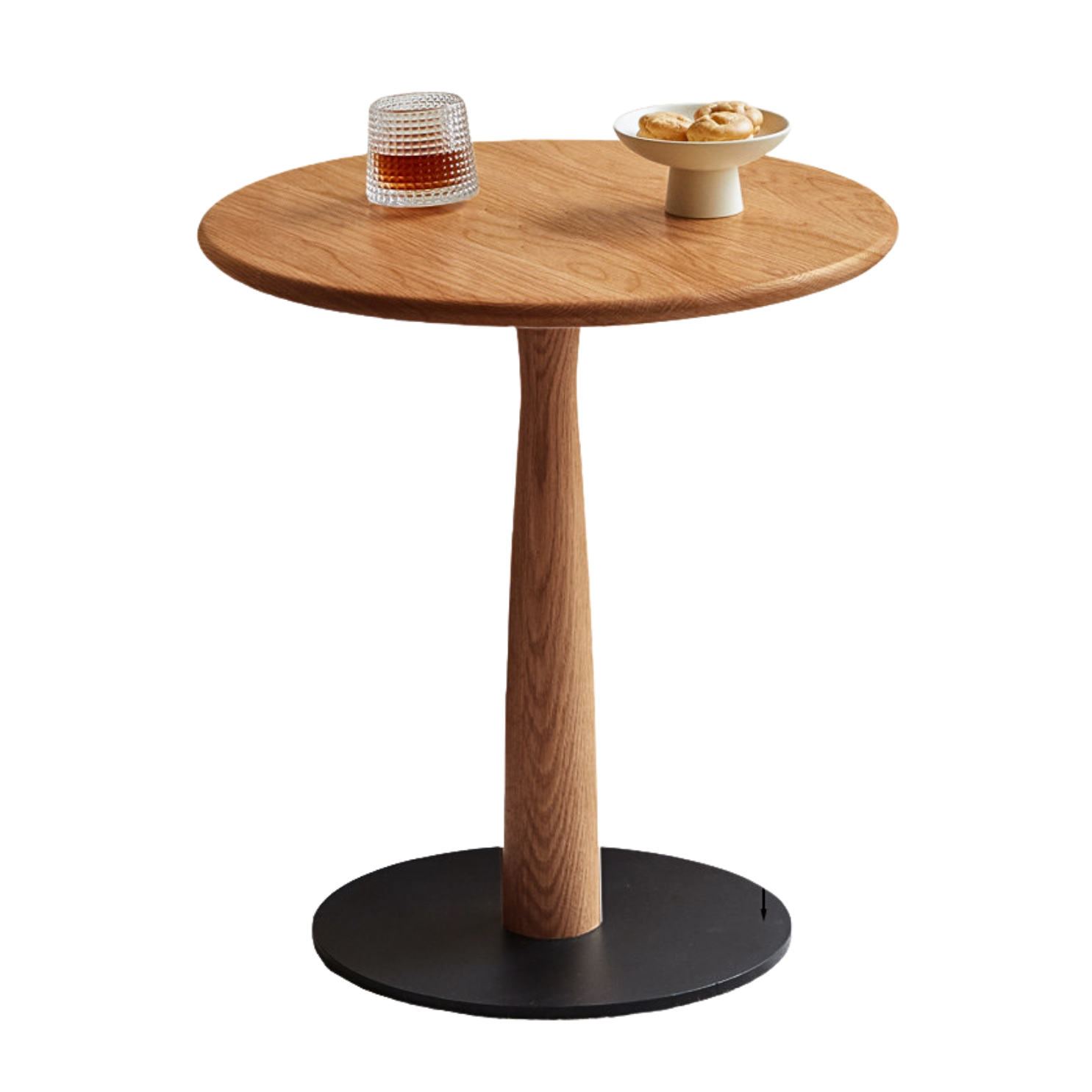 Oak, Black Walnut, Cherry, Beech Solid Wood Round Side Table Modern