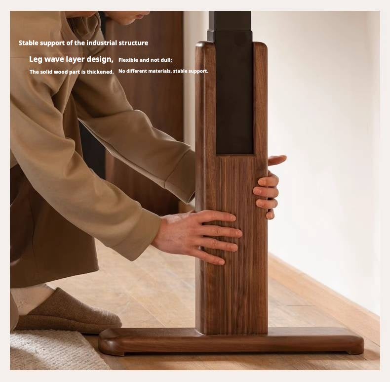 Black Walnut, Oak, Sandalwood, Ash Solid Wood Electric Elevating Desk