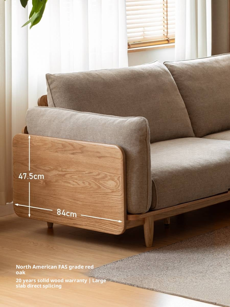 Oak, Ash Solid Wood genuine leather, fabric Sofa