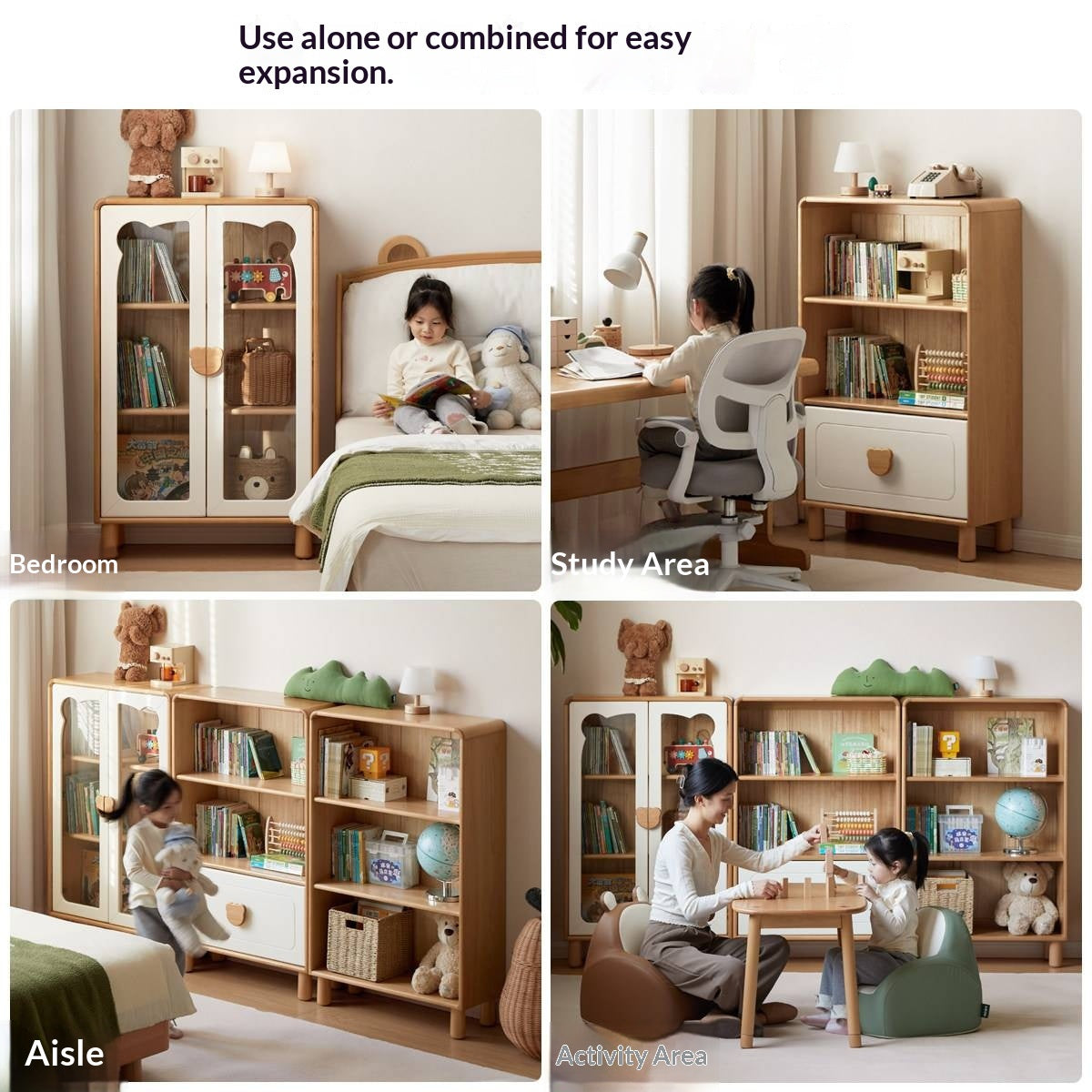 Beech Solid Wood Children's Bookshelf