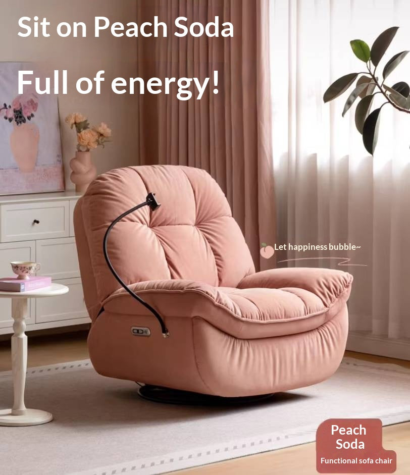 French Vintage Electric Recliner Chair with Cat-Scratch Resistant Fabric