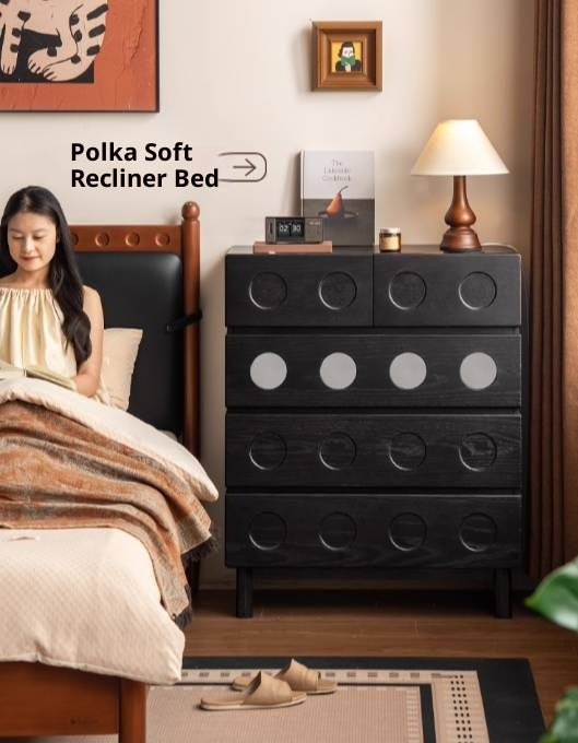 Oak Solid Wood Vintage Style Five-Drawer Chest