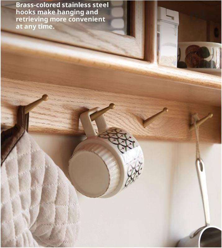 Oak Solid Wood Wall-Mounted Modern Cabinet