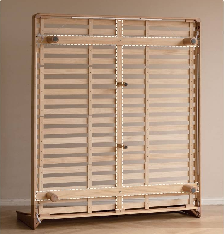 Cherry Solid Wood Retro with Socket Night Light Bed