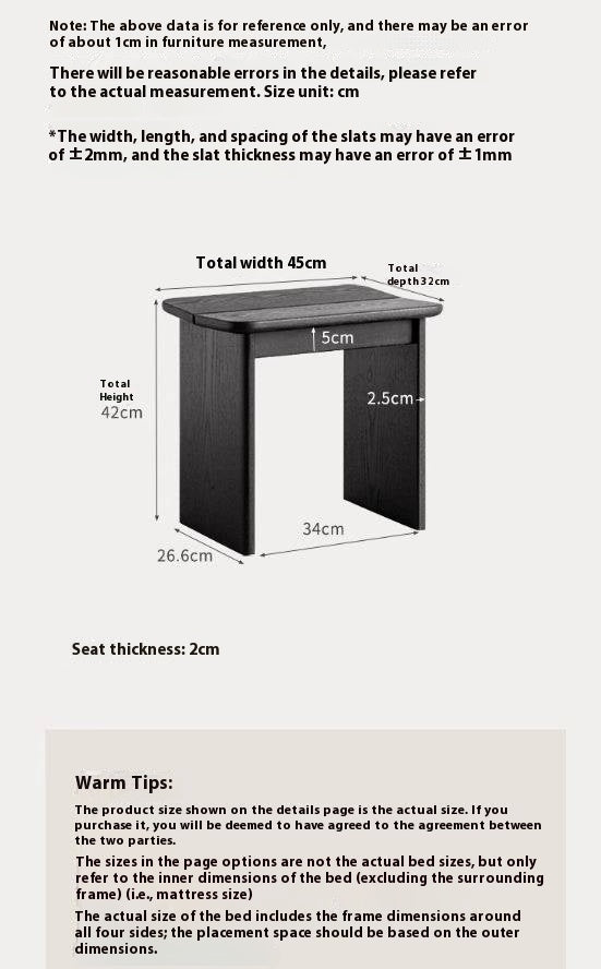 Ash Solid Wood Casual Square Stool
