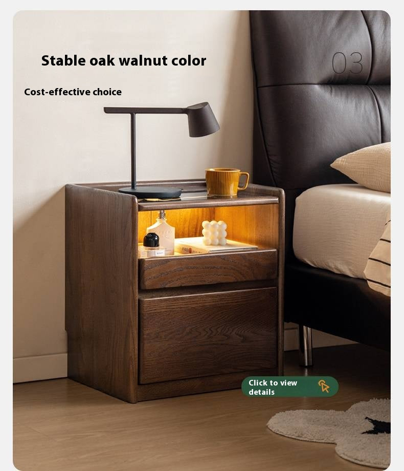 Ash Solid Wood Modern Nightstand