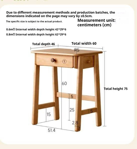 Beech Solid Wood Kids Study Writing Desk.