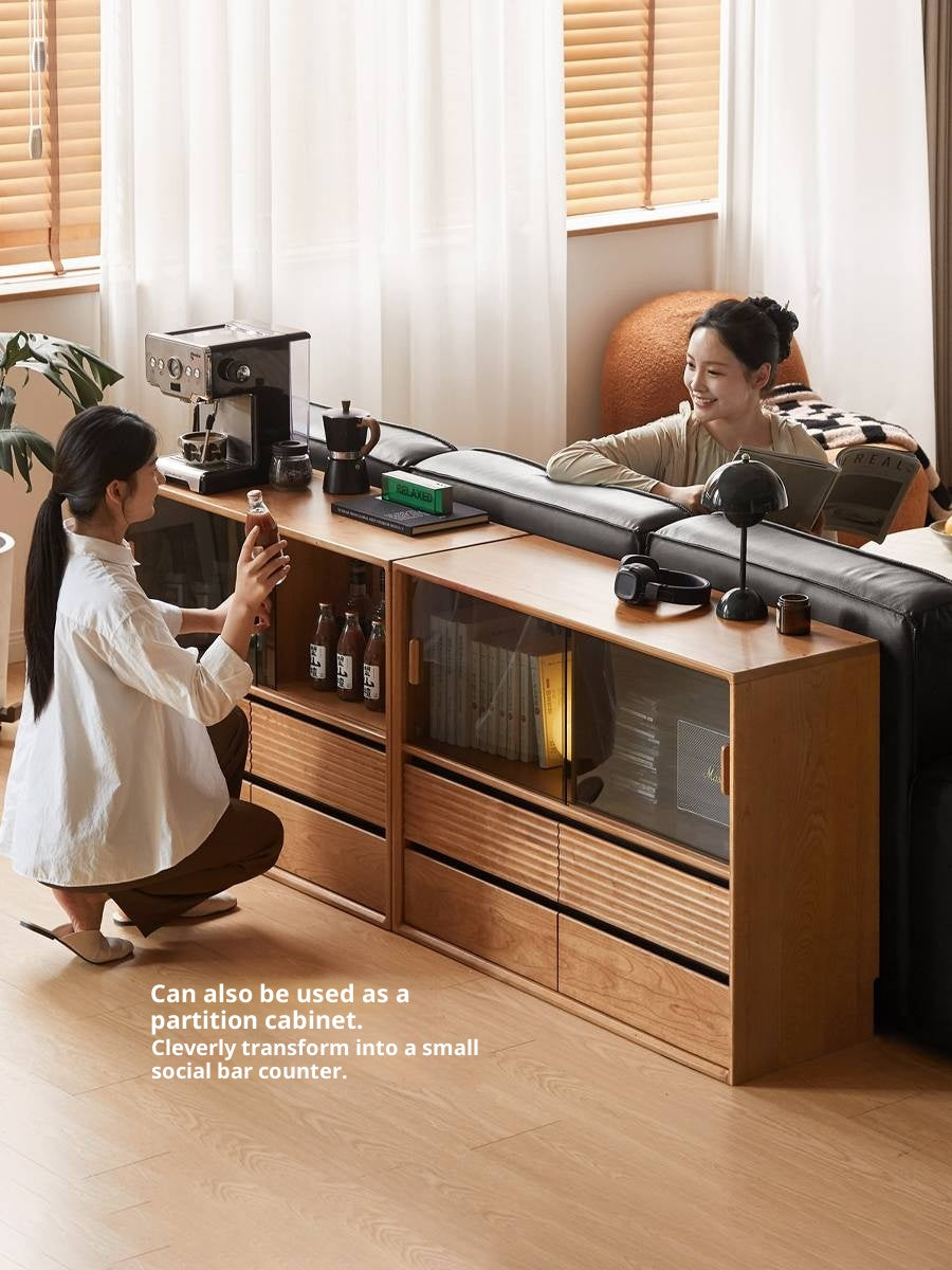 Cherry Solid Wood Floor Standing Bookcase