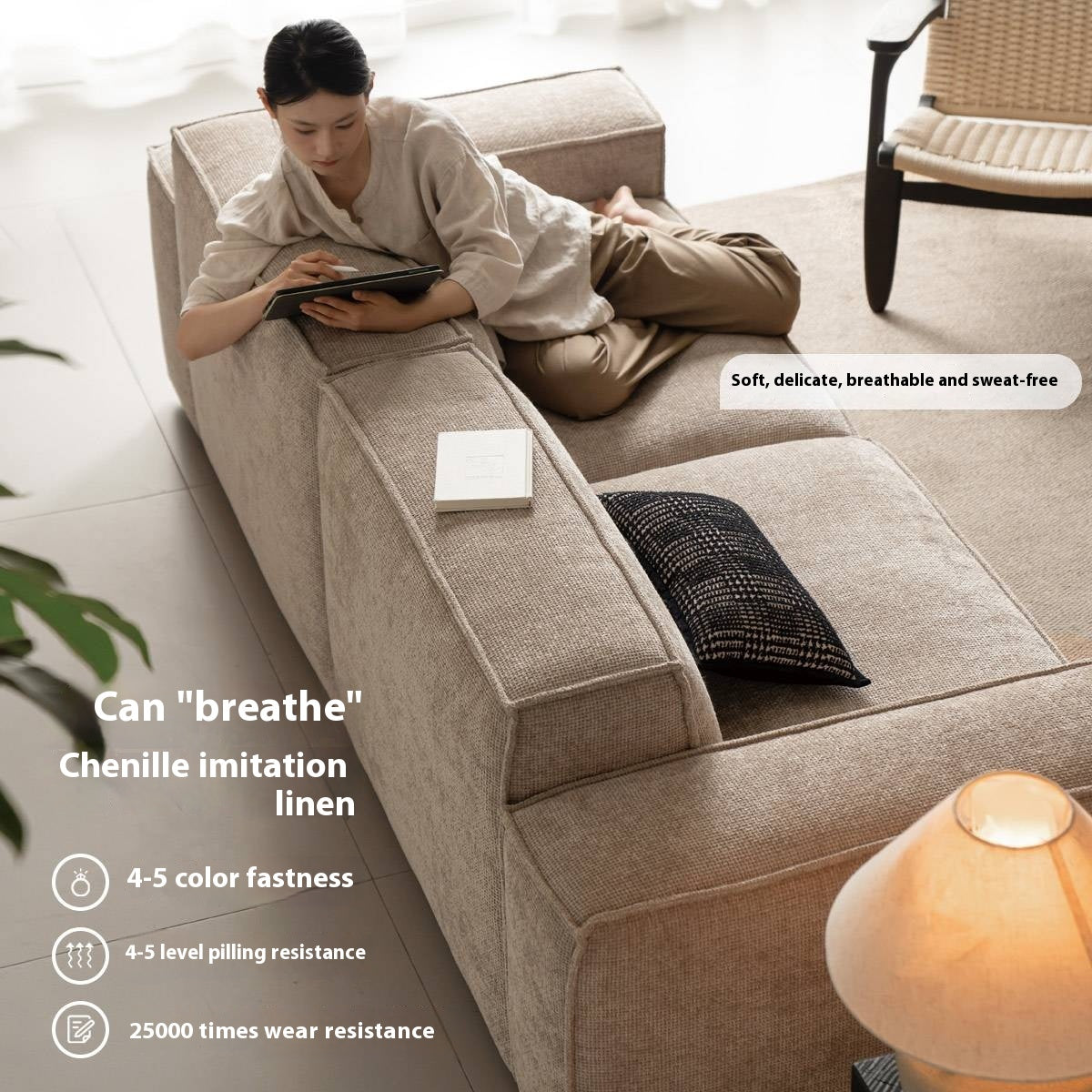 Fabric Wabi Sabi Style Sofa