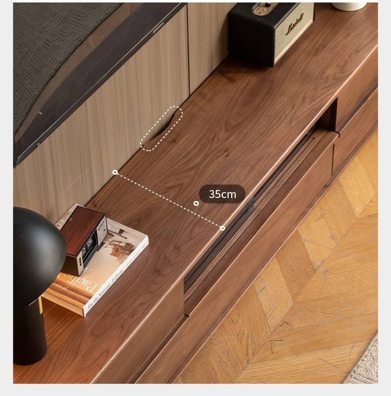 Black Walnut Solid Wood TV Stand.