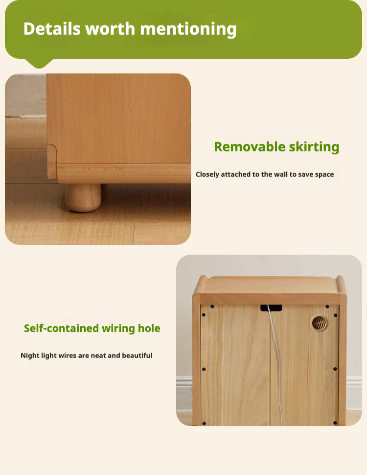 Beech, Poplar Solid Wood Children's Nightstand.