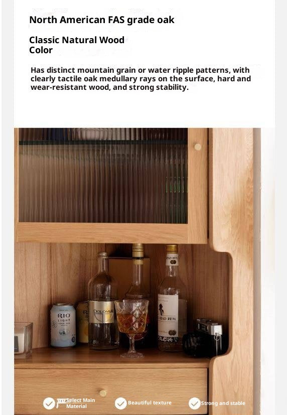 Oak Solid Wood Corner Nordic Storage Cabinet