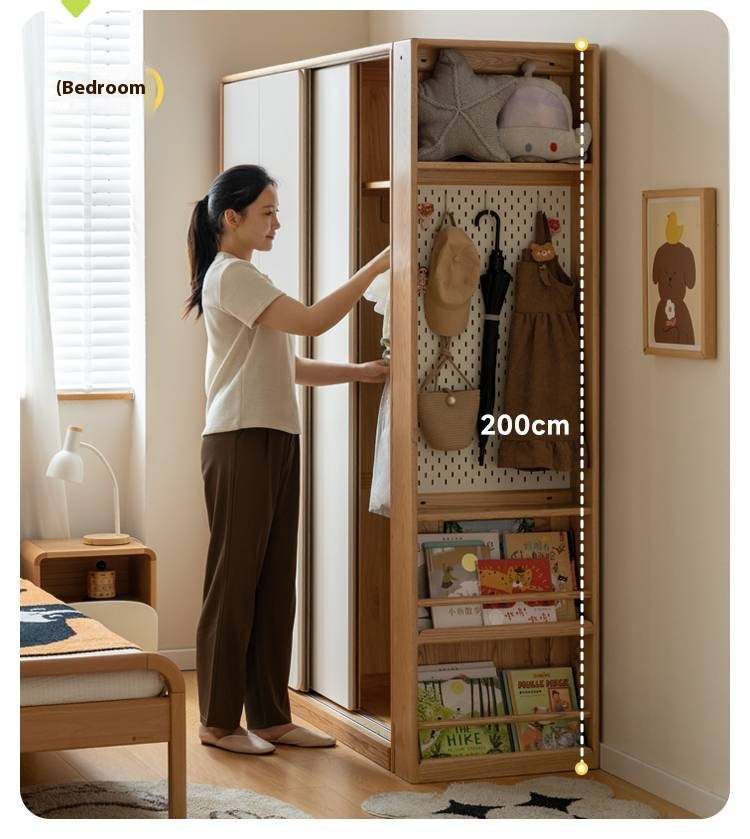 Oak Solid Wood Modern Children's Wardrobe