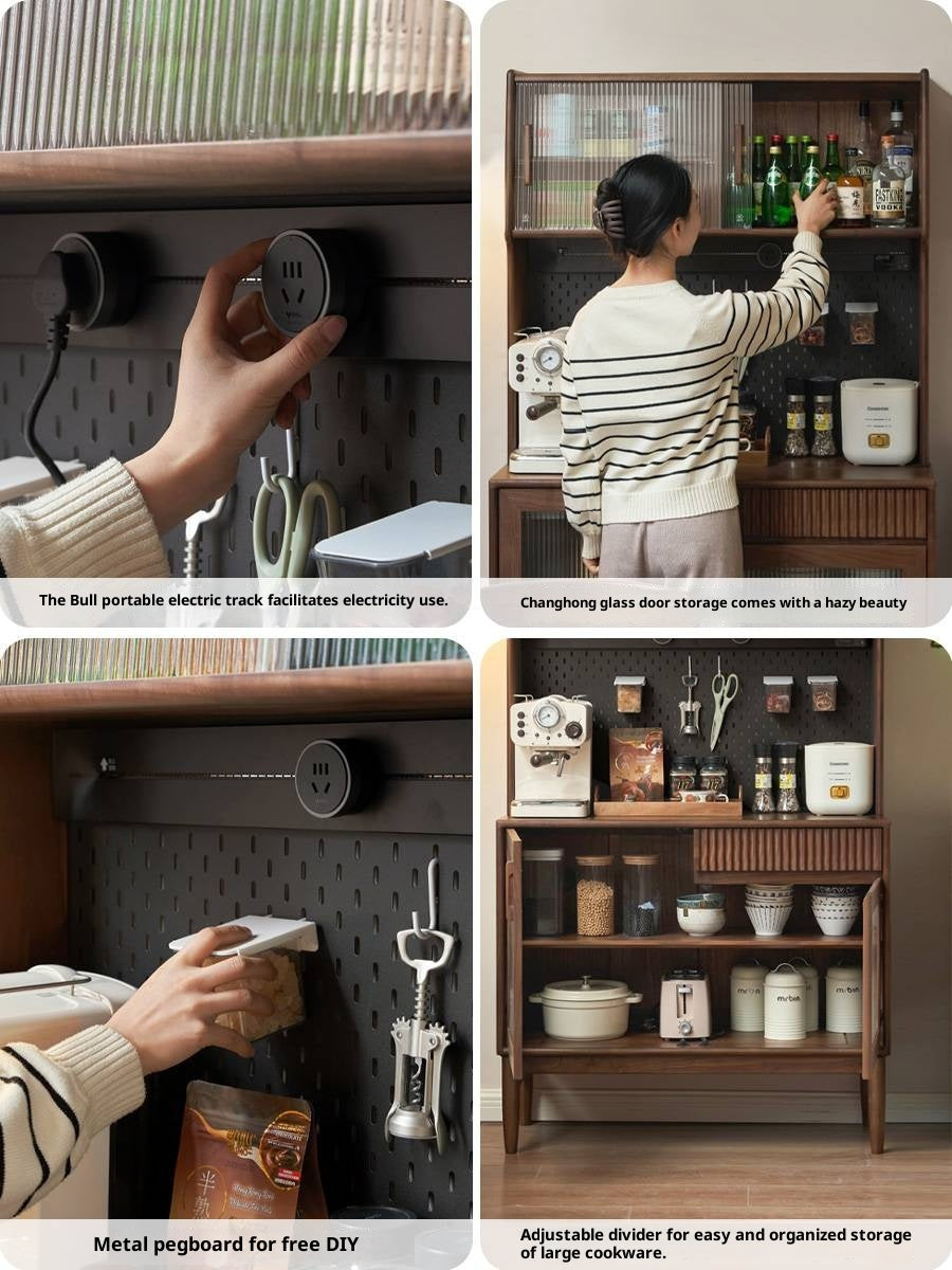 Black Walnut, Oak, South American Walnut Light Luxury Tableside Cabinet