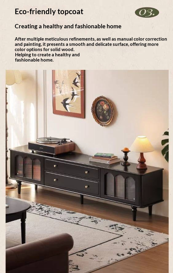 Solid RubberWood French Retro TV Stand