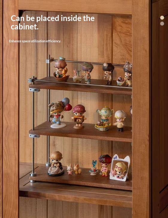 Sapele Solid Wood Multi Layer Storage Rack Antique Style