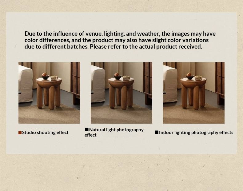 Mango Solid Wood Wabi Sabi Round Side Table