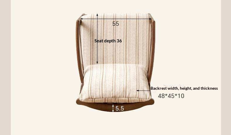 Oak Solid Wood Armchair, dual Reading Chair with Sculpted Back, Home Office Desk Chair