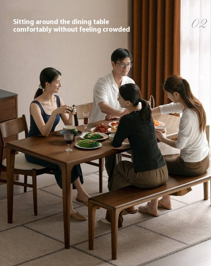 Black Walnut Solid Wood Rectangular Dining Table