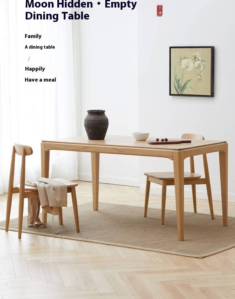 Ash Solid Wood Rectangular Modern Dining Table