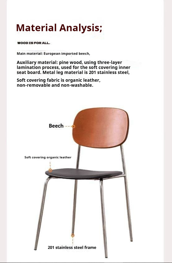 Set 4 pcs Beech Solid Wood Middle-Ancient Style Dining Chair