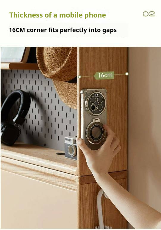 Oak Solid Wood Ultra-Thin Shoe Cabinet with Flip Door and Modern Entrance Design