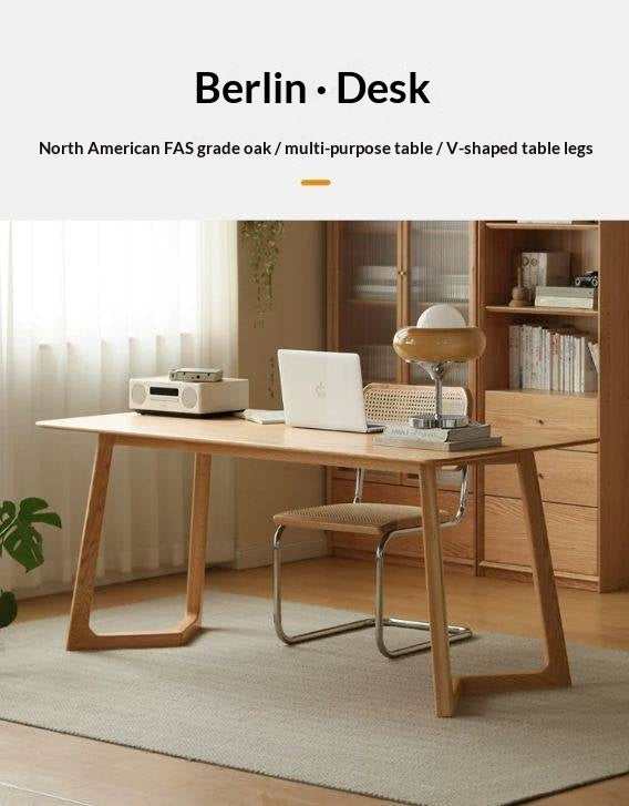 Oak, Ash Solid Wood Large Office Desk