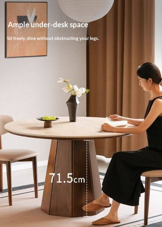 Black Walnut Solid Wood Round Slab Dining Table