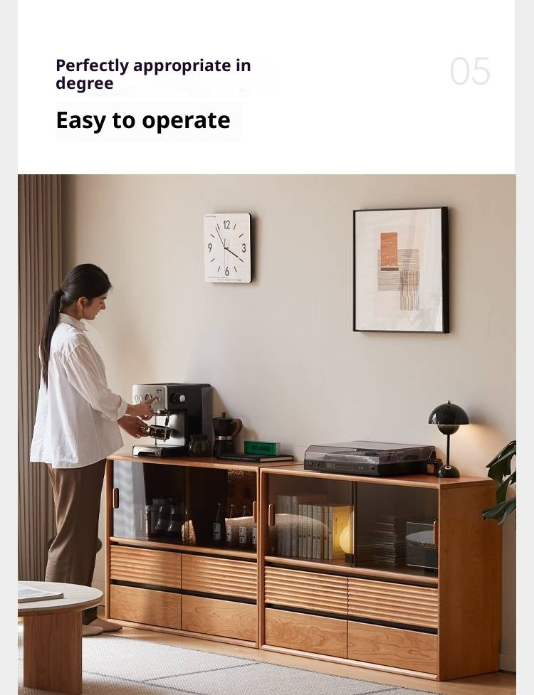 Cherry Solid Wood Floor Standing Bookcase