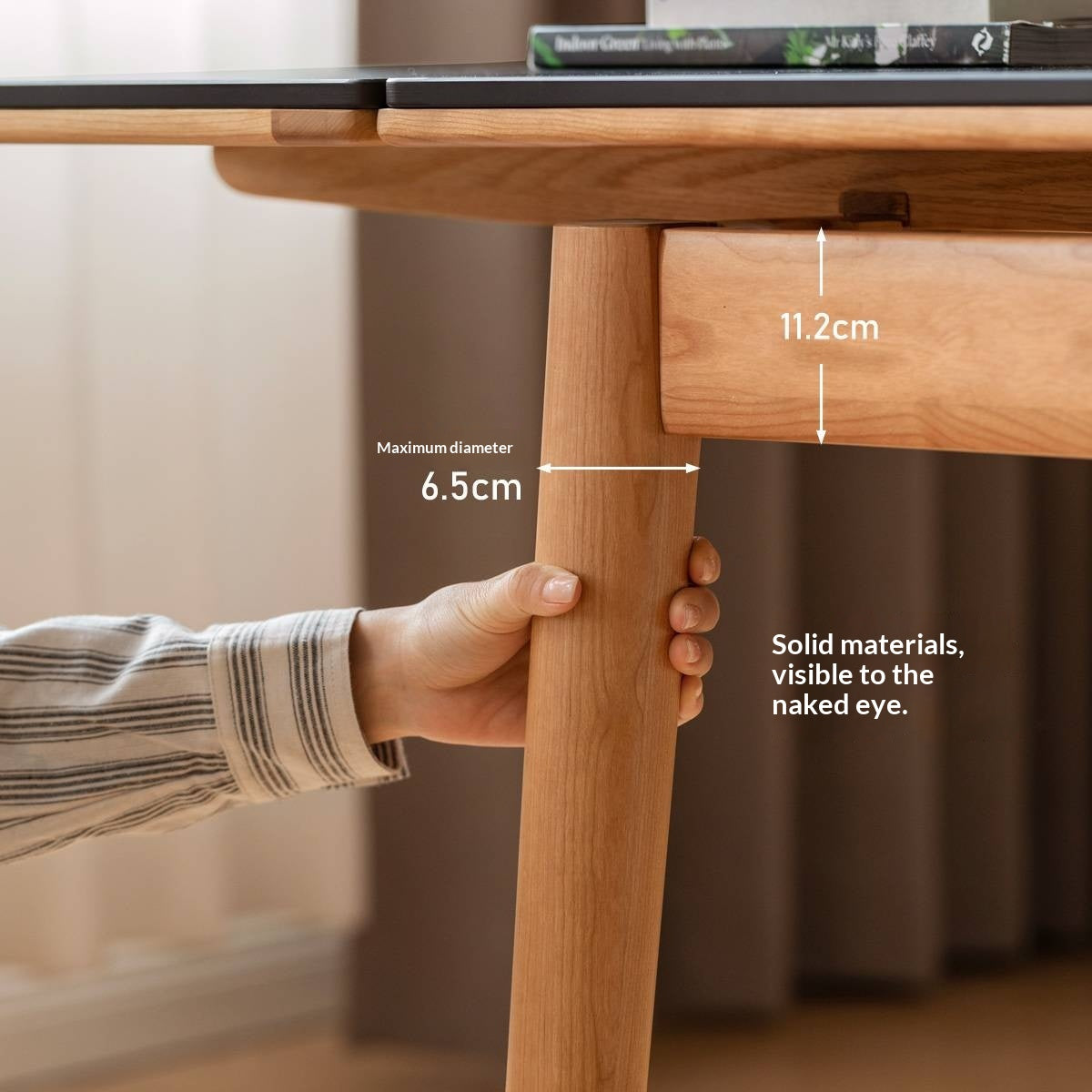 Cherry Solid Wood Extendable Slab Dining Table